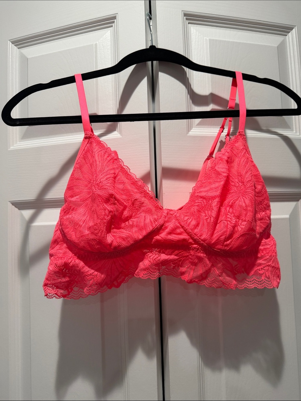 Lace Bralette in Bright Pink